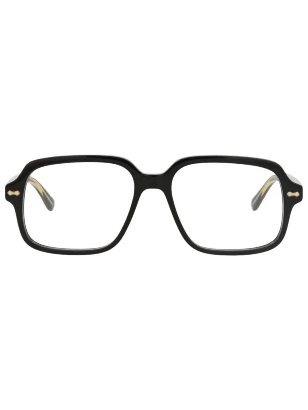 New Gucci Women's Eyeglasses Square Rectangle Acetate Frame Mens Black Black